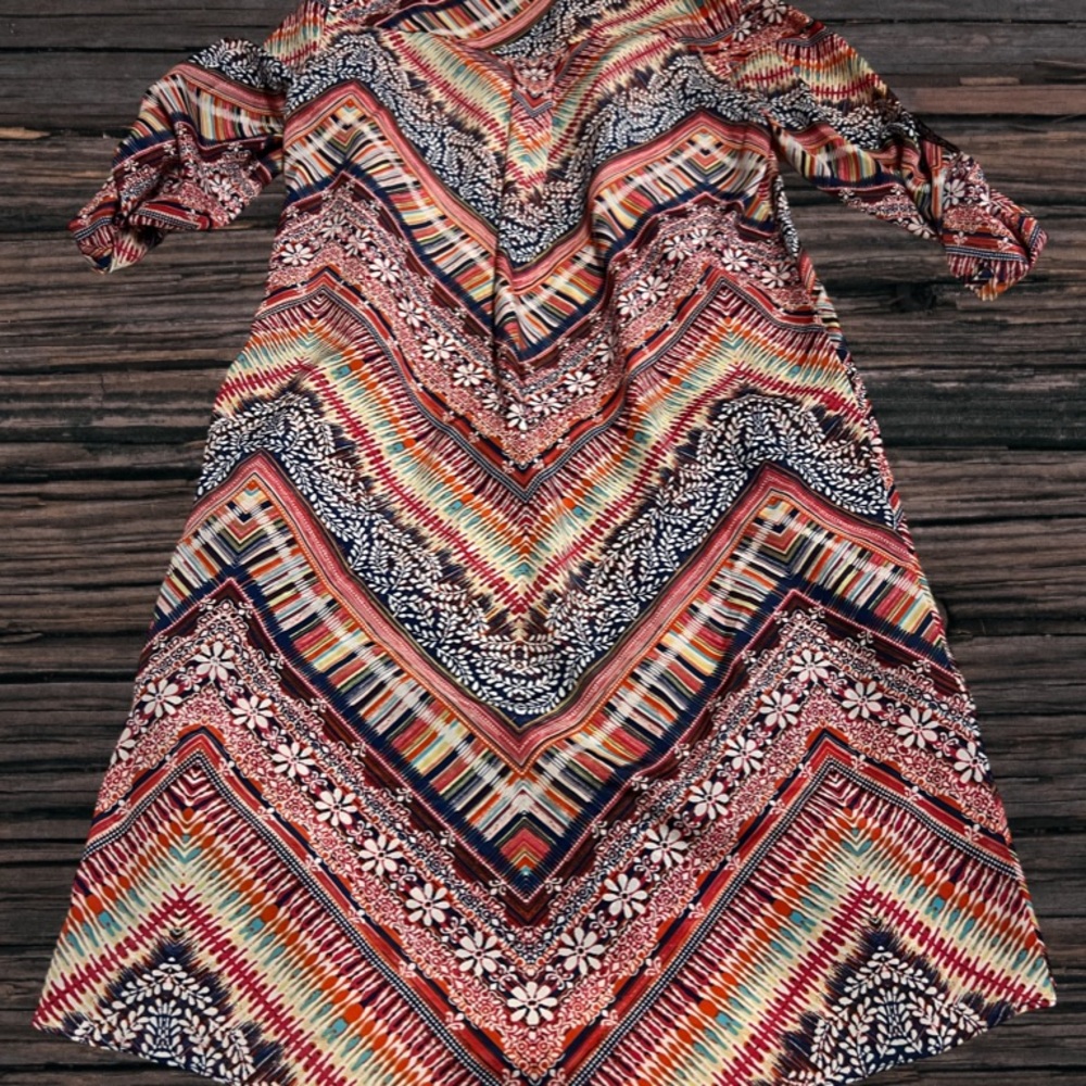 Colorful Patterned Kids Dress - Picture 2 of 3